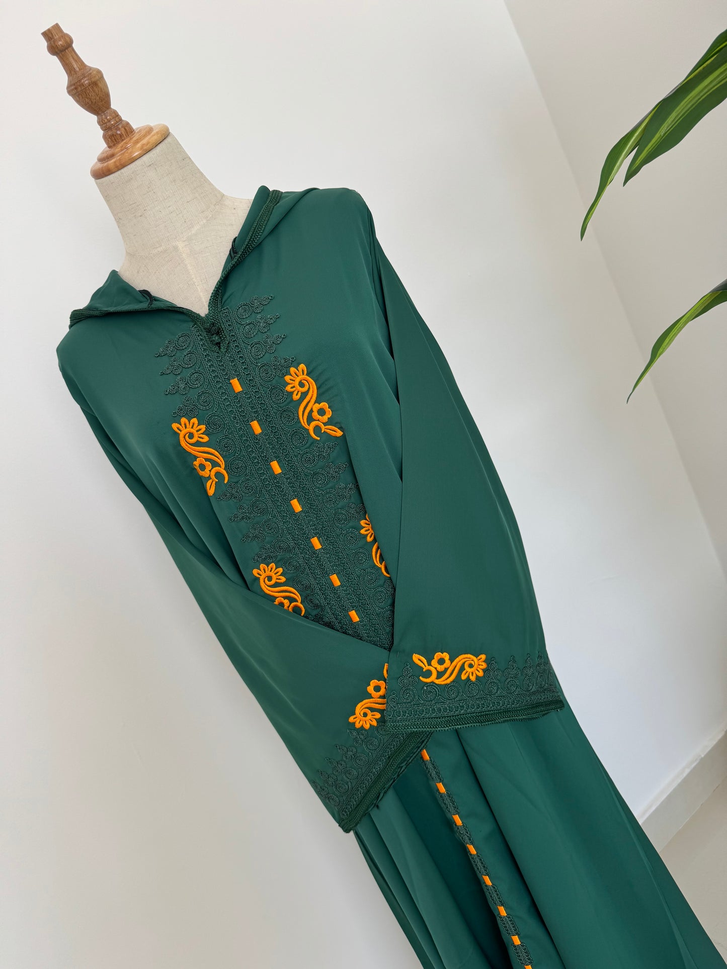 Moroccan Jalaba in Premium Crepe Fabric with Elegant Embroidery