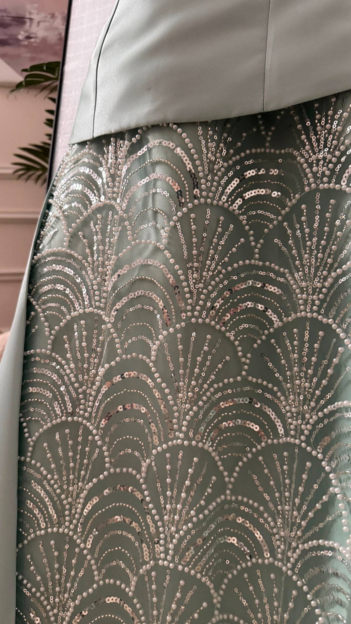 KN08 Luxurious Tiffany Blue Evening Dress in Mikado with Chic Detail