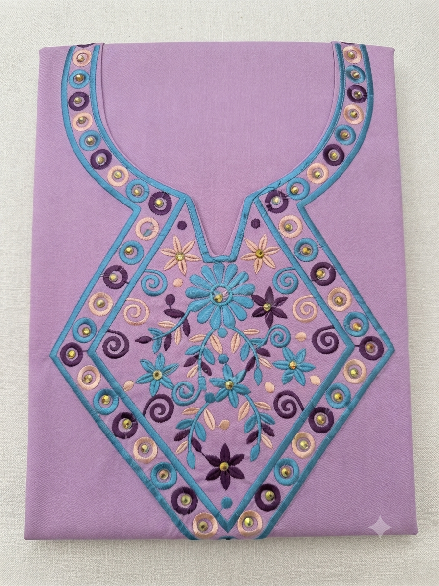 Soft Cotton Home Dress with Unique Embroidery