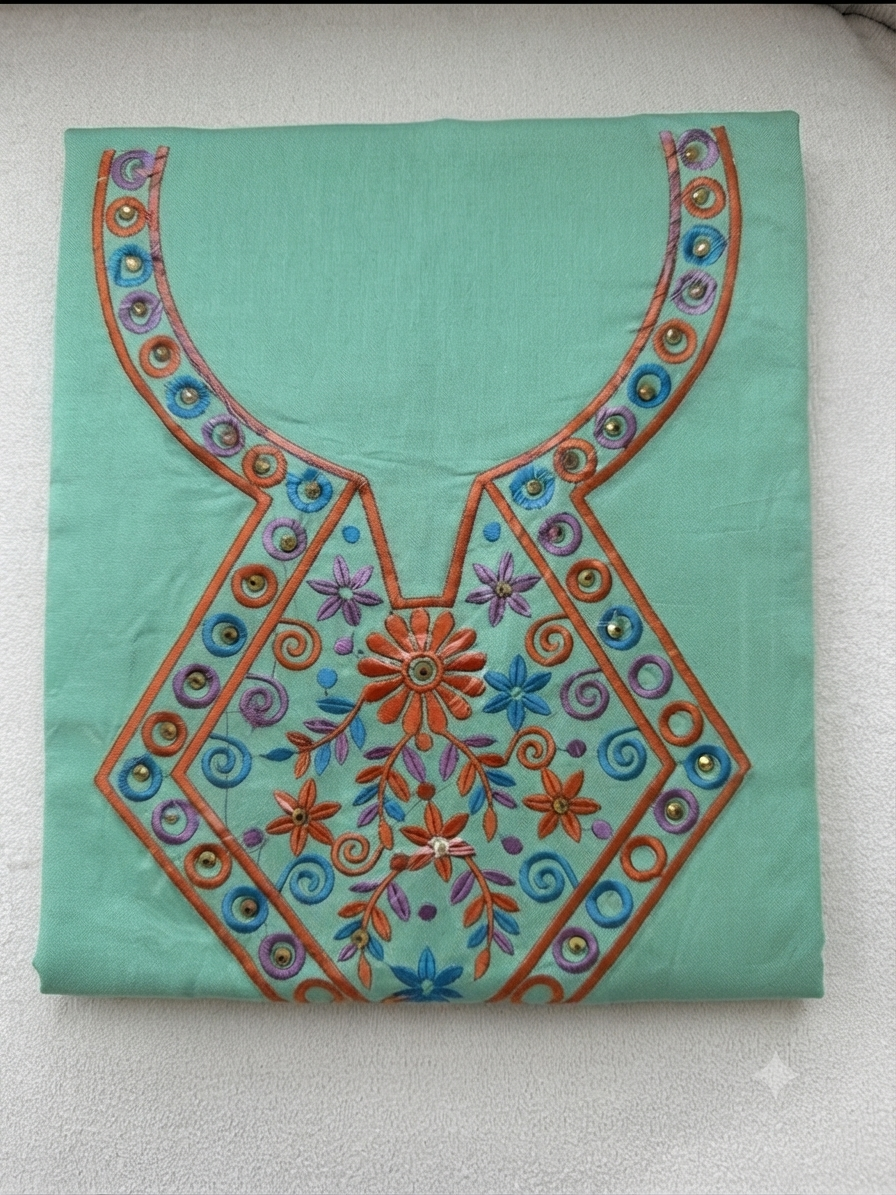Soft Cotton Home Dress with Unique Embroidery