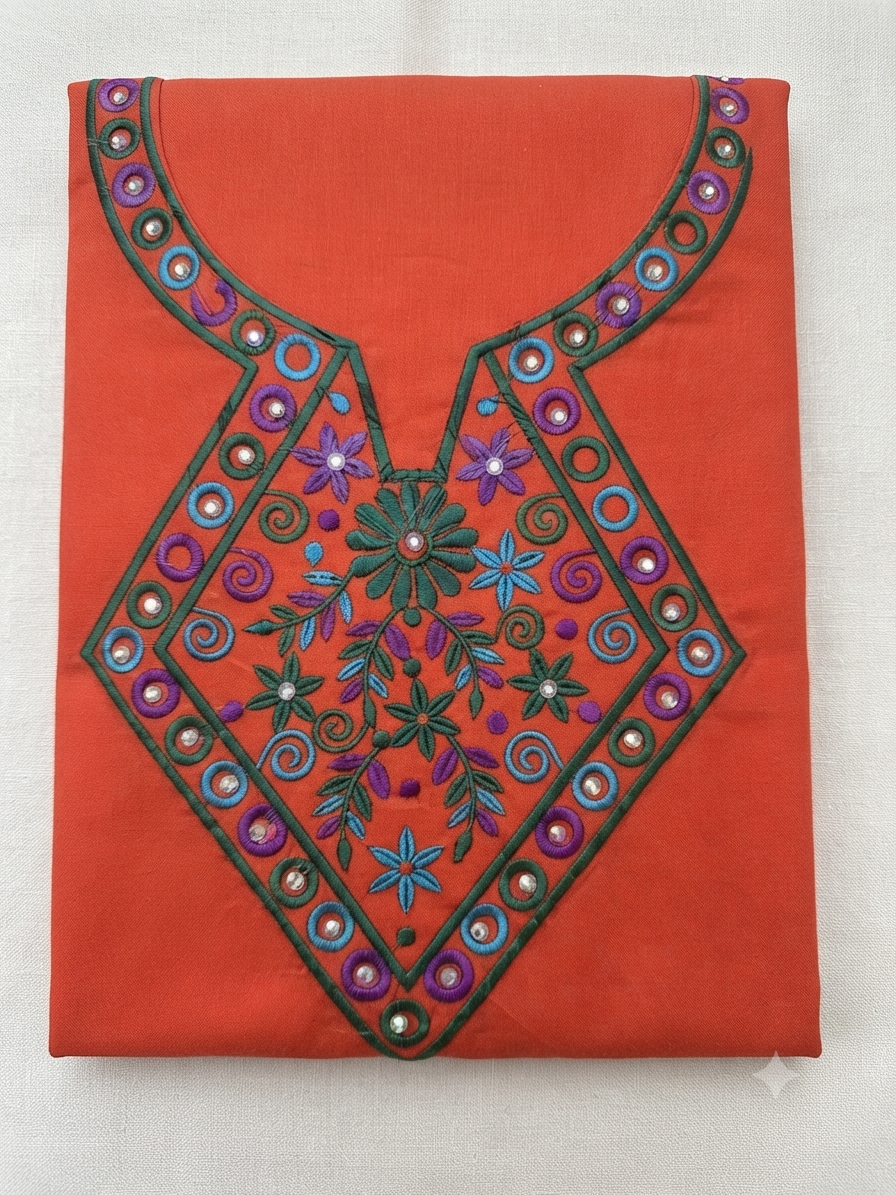 Soft Cotton Home Dress with Unique Embroidery